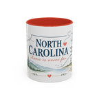 North Carolina State Map Mug | Moving Away, Homesick Gift | Botanical Accent Coffee Cup