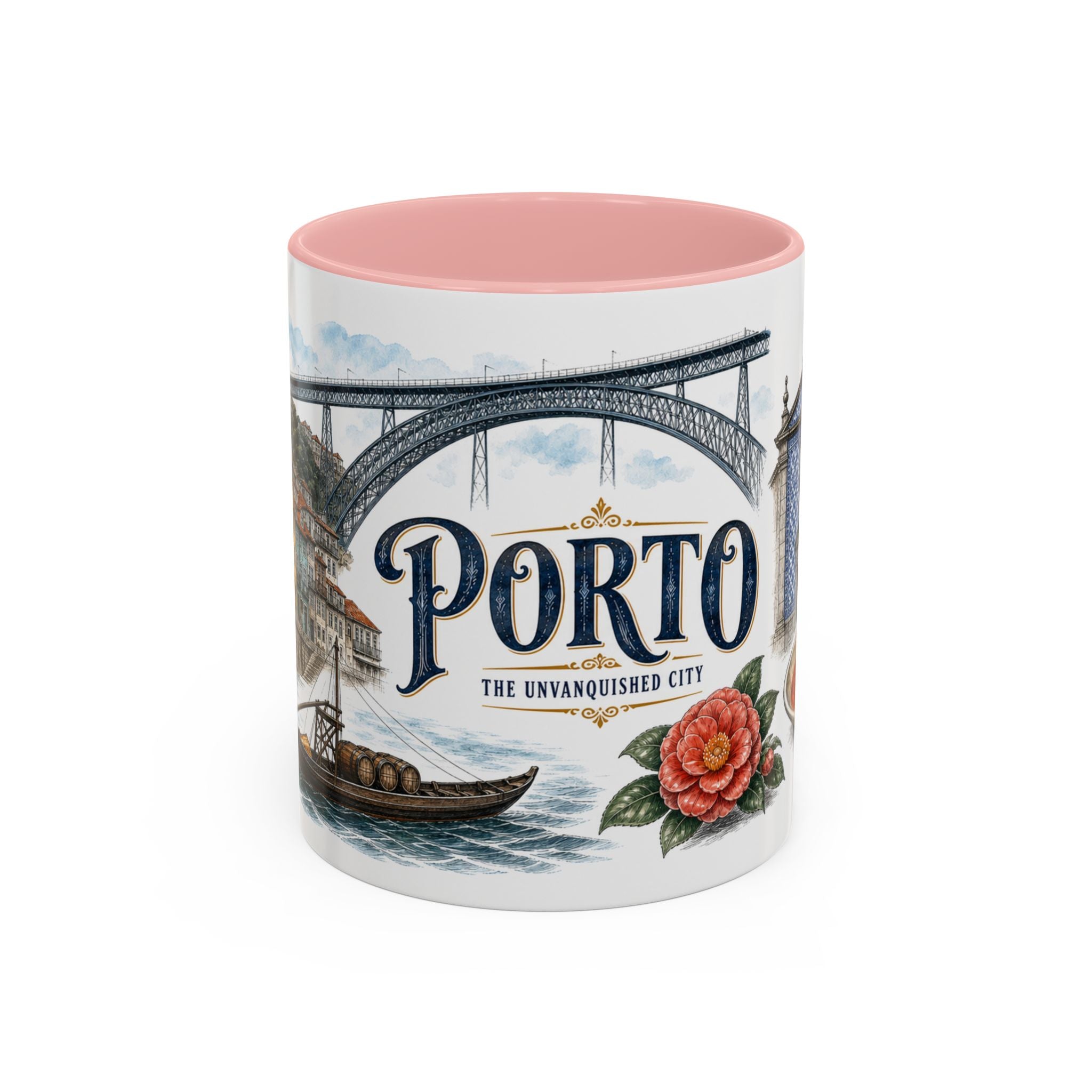 Porto Coffee Mug | Portugal Travel Souvenir | Vintage Illustrated City Gift | 11 oz 15 oz Accent Mug