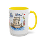 Lisbon Travel Mug | European City Souvenir Accent Coffee Mug | 11oz 15oz Ceramic Cup