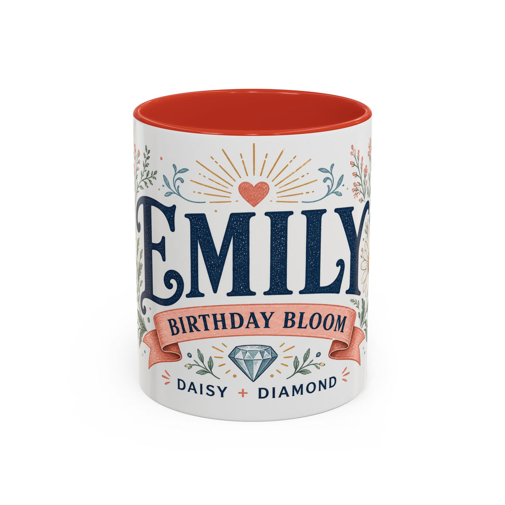 Personalized Name Birth Month Mug | Birth Flower Stone Birthday Gift | 11oz 15oz