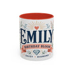 Personalized Name Birth Month Mug | Birth Flower Stone Birthday Gift | 11oz 15oz