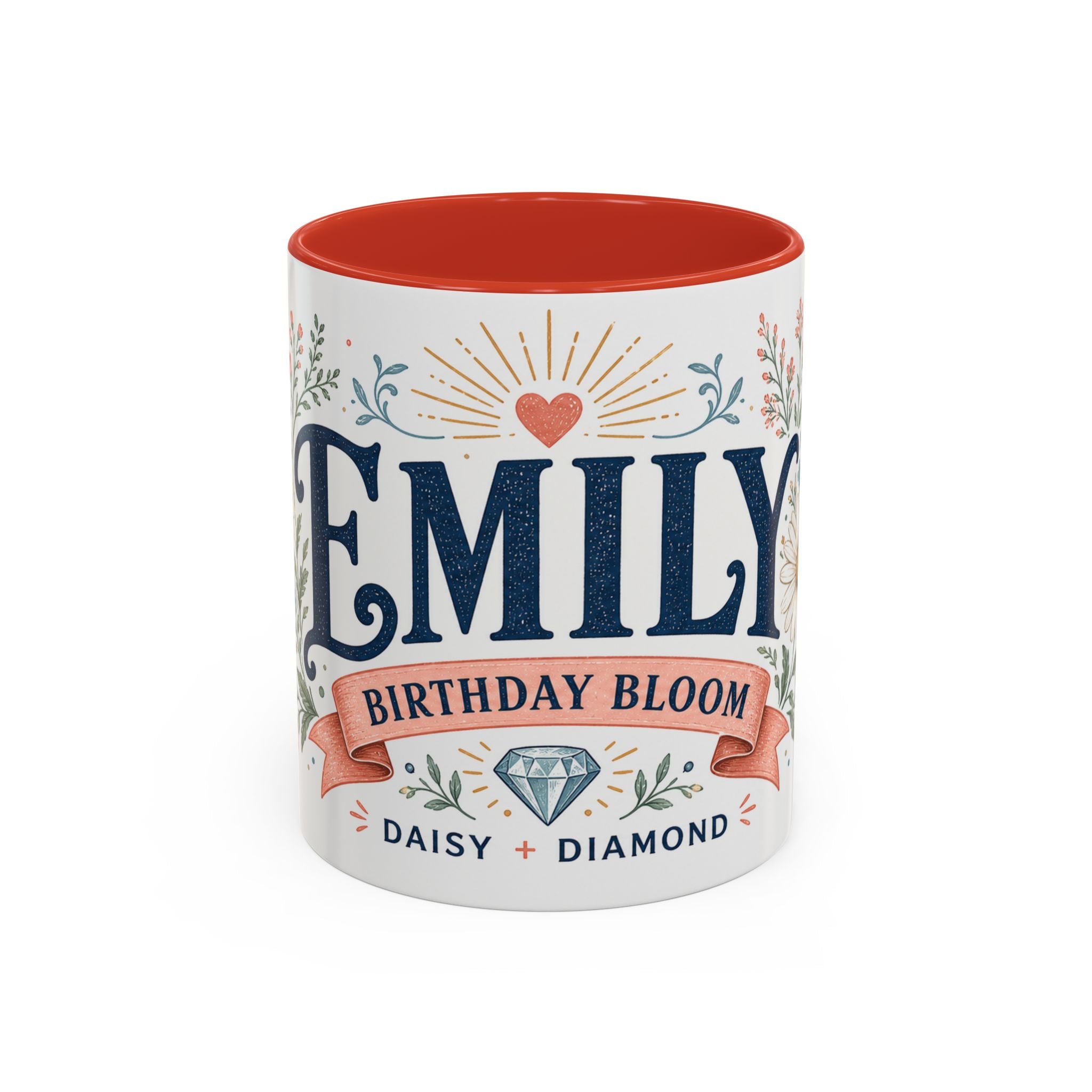 Personalized Name Birth Month Mug | Birth Flower Stone Birthday Gift | 11oz 15oz