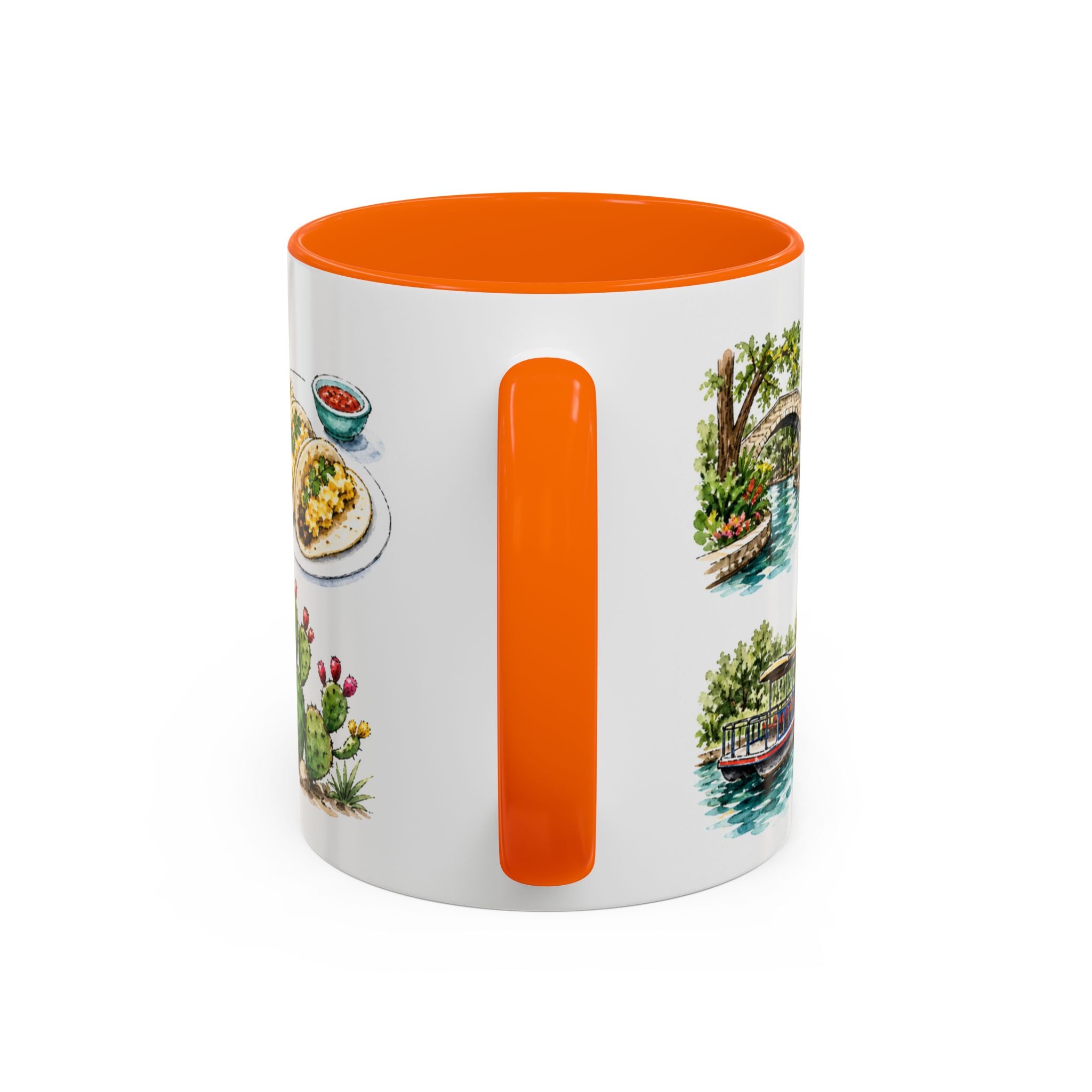 San Antonio Illustrated Travel Mug | City Souvenir Accent Coffee Mug | 11oz 15oz Ceramic Cup