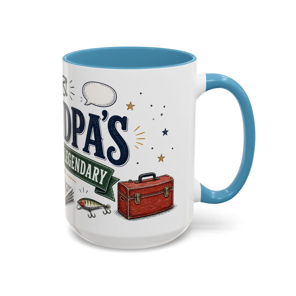 Grandpa's Jokes Are Legendary Coffee Mug | Funny Gift From Grandkids | Accent Ceramic 11oz 15oz