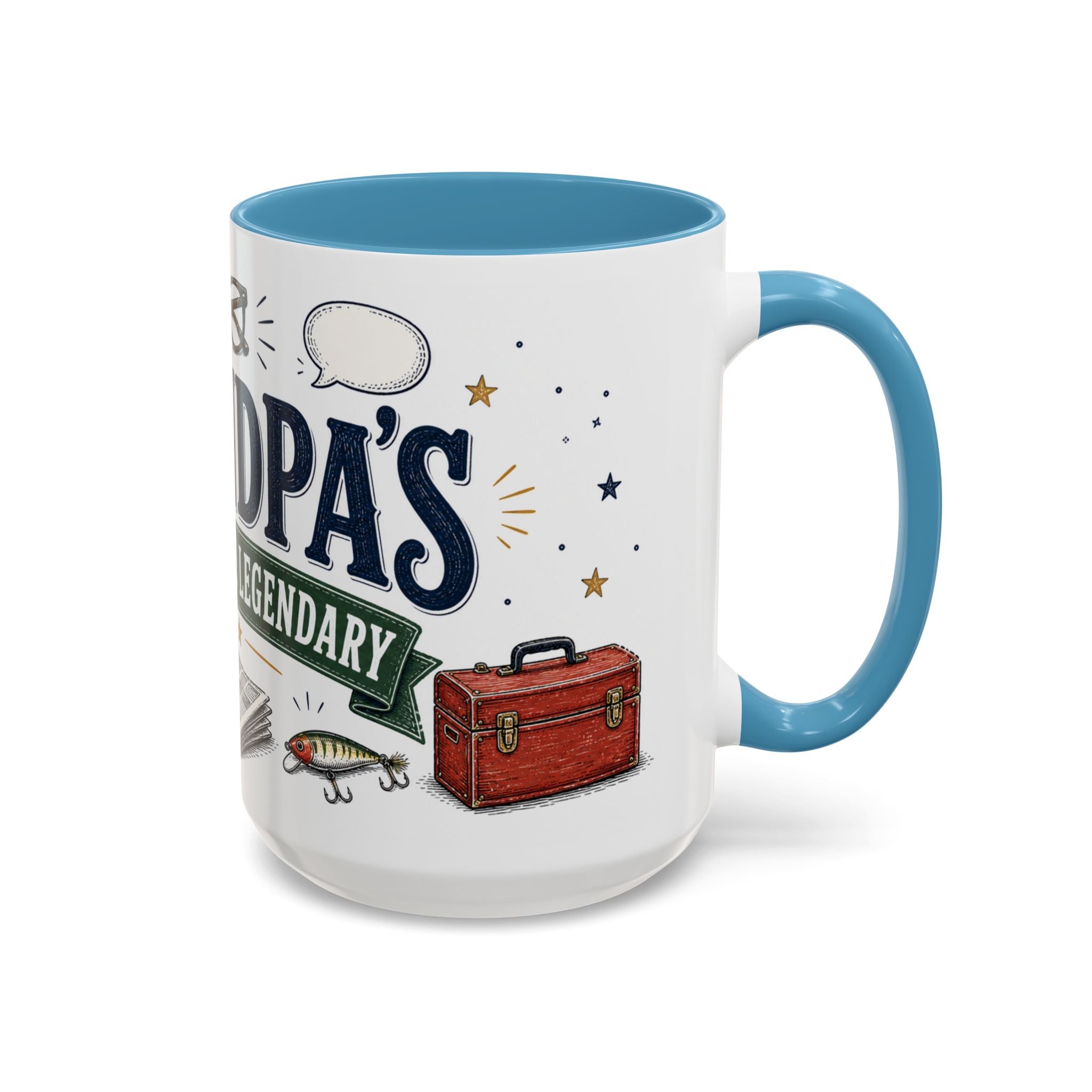 Grandpa's Jokes Are Legendary Coffee Mug | Funny Gift From Grandkids | Accent Ceramic 11oz 15oz