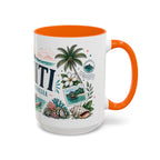 Tahiti Coffee Mug | Travel Destination Souvenir Gift | Accent Color Ceramic 11oz 15oz