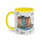 Copenhagen Christmas Mug | Watercolor Travel Souvenir | Holiday Gift | Accent Ceramic Coffee Cup 11oz 15oz