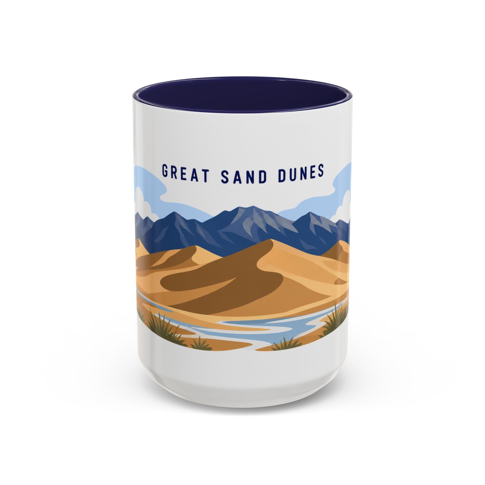 Great Sand Dunes National Park Coffee Mug | Solid Color Block Park Souvenir | 11oz 15oz Accent Mug