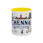 Chennai Coffee Mug | India Souvenir Travel Gift | Accent Color Ceramic 11oz 15oz