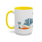Doha Coffee Mug | Qatar Travel Souvenir | Porcelain Decal City Gift | 11oz 15oz Accent Mug