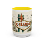 Orlando Coffee Mug | United States Travel Souvenir | Vintage Illustrated City Gift | 11 oz 15 oz Accent Mug