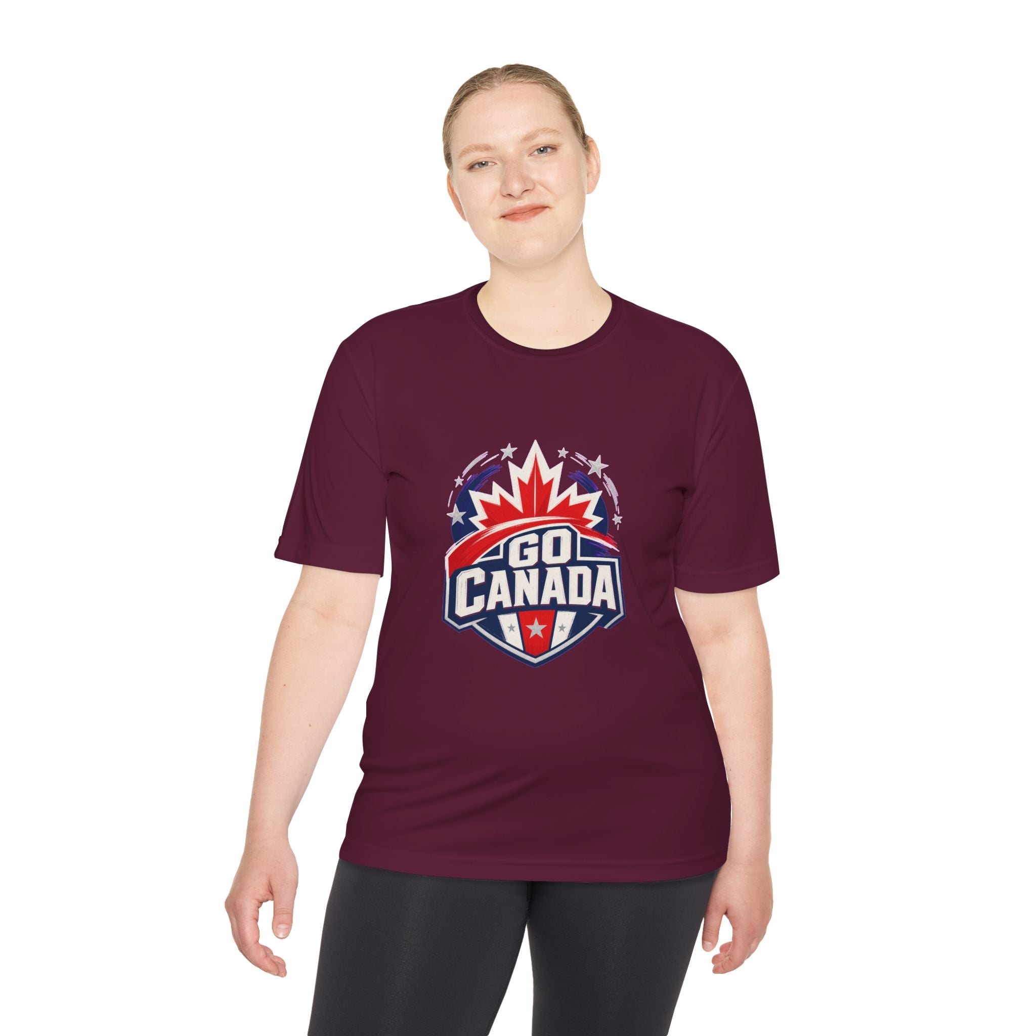 Go Canada Soccer T Shirt, Moisture Wicking Fan Tee
