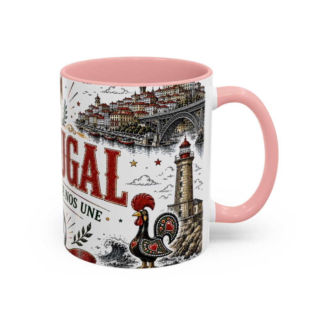 Portugal Soccer Coffee Mug | World Cup Fan Gift | Accent Color Ceramic 11oz 15oz Match Day Cup