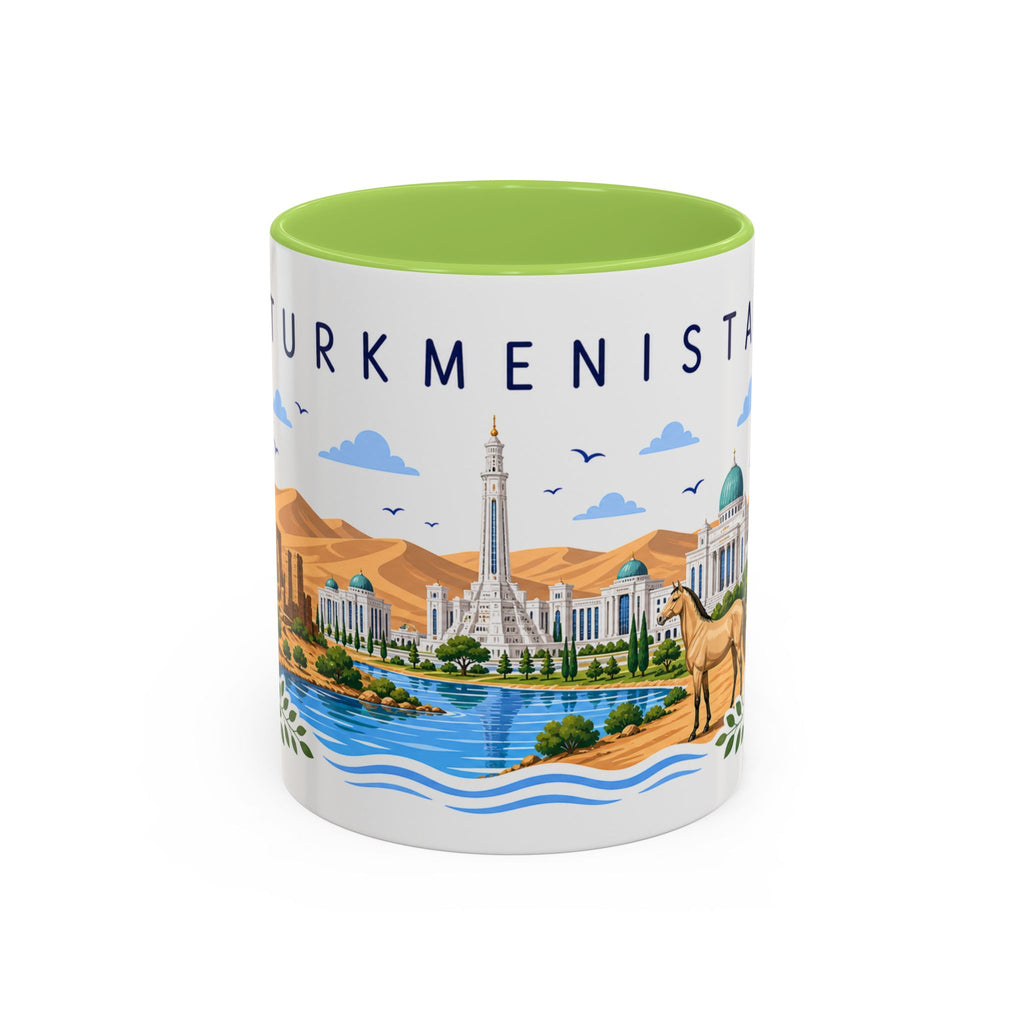 Turkmenistan Coffee Mug | Travel Souvenir Accent Mug | Place Gift Ceramic Cup 11oz 15oz
