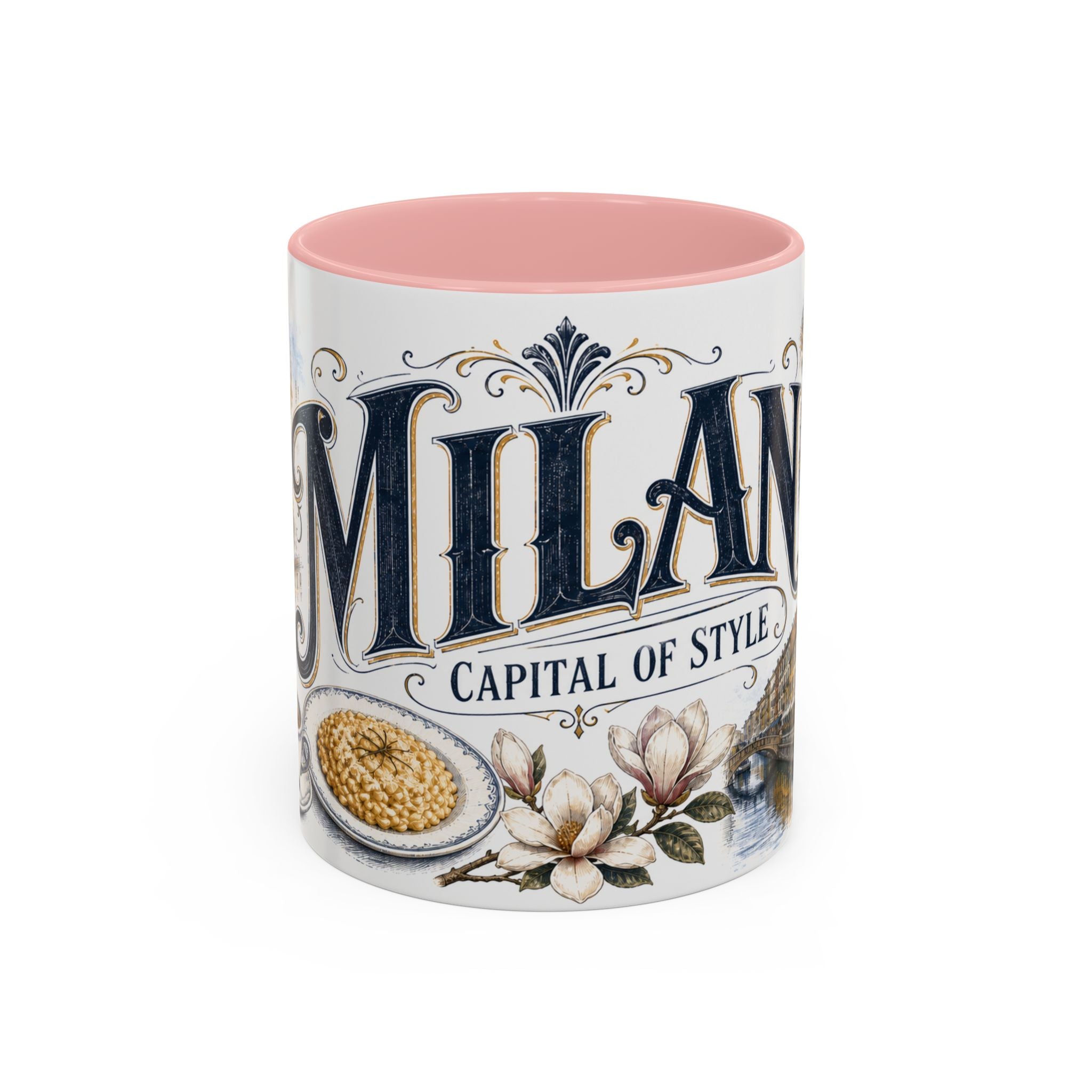 Milan Coffee Mug | Italy Travel Souvenir | Vintage Illustrated City Gift | 11 oz 15 oz Accent Mug