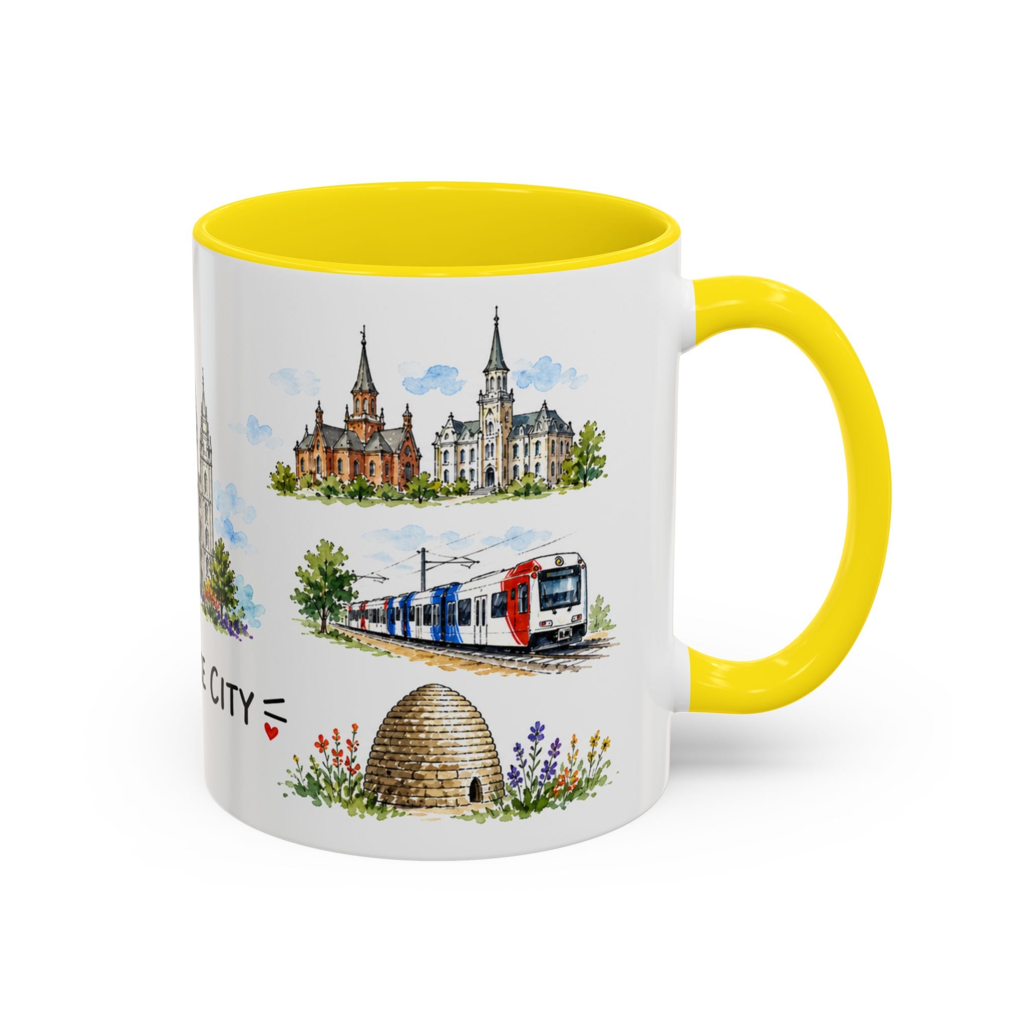 Salt Lake City Illustrated Travel Mug | City Souvenir Accent Coffee Mug | 11oz 15oz Ceramic Cup