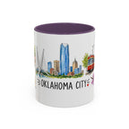Oklahoma City Illustrated Travel Mug | City Souvenir Accent Coffee Mug | 11oz 15oz Ceramic Cup