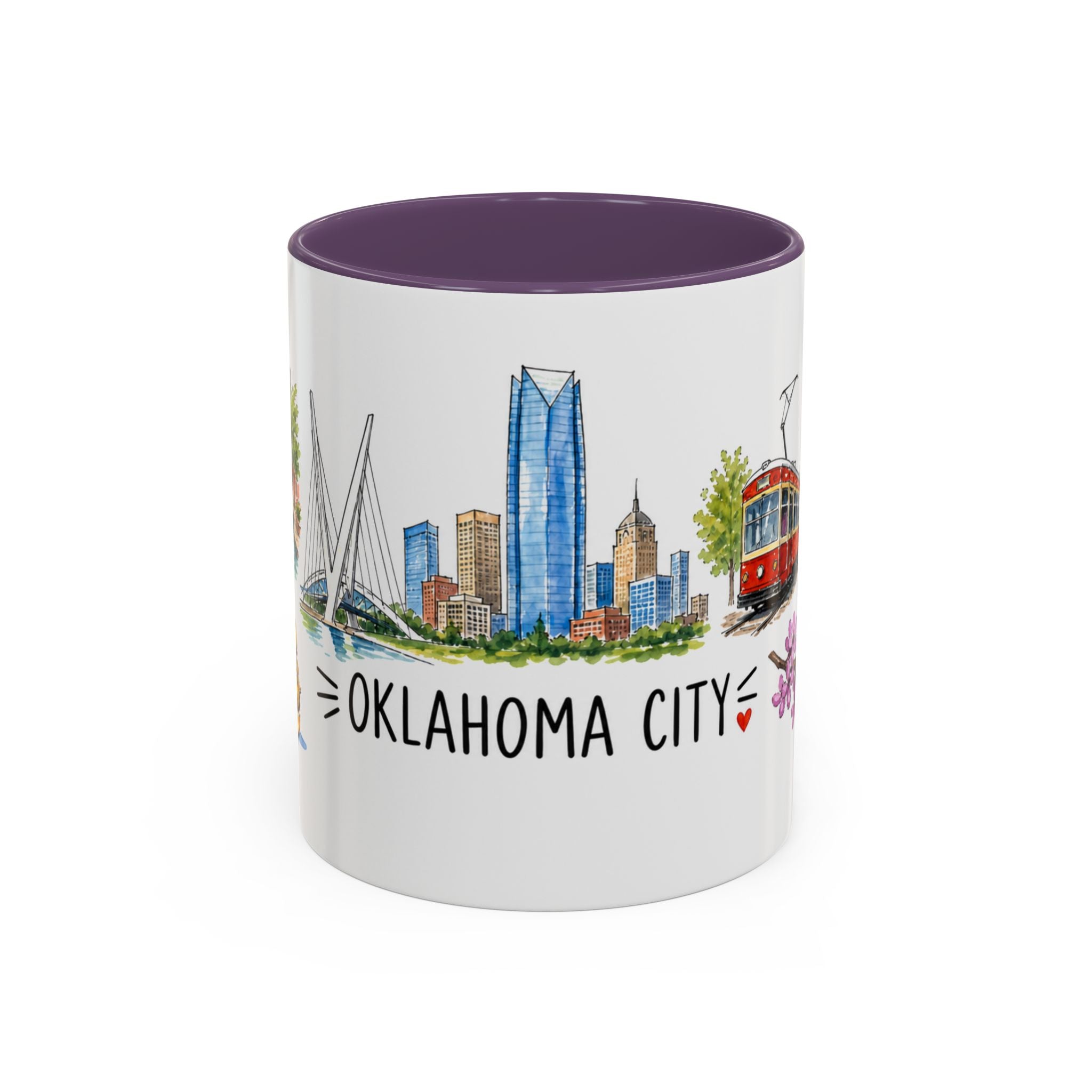 Oklahoma City Illustrated Travel Mug | City Souvenir Accent Coffee Mug | 11oz 15oz Ceramic Cup
