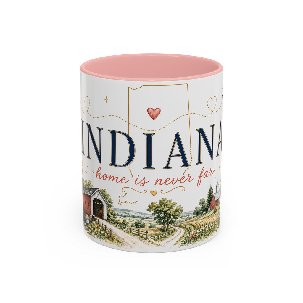 Indiana State Mug | Moving Away, Long Distance Friendship Gift | Botanical Map Accent Cup