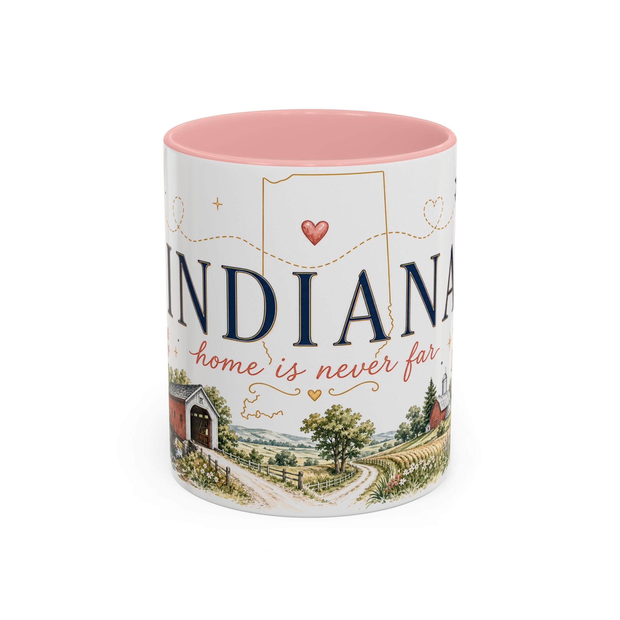 Indiana State Mug | Moving Away, Long Distance Friendship Gift | Botanical Map Accent Cup