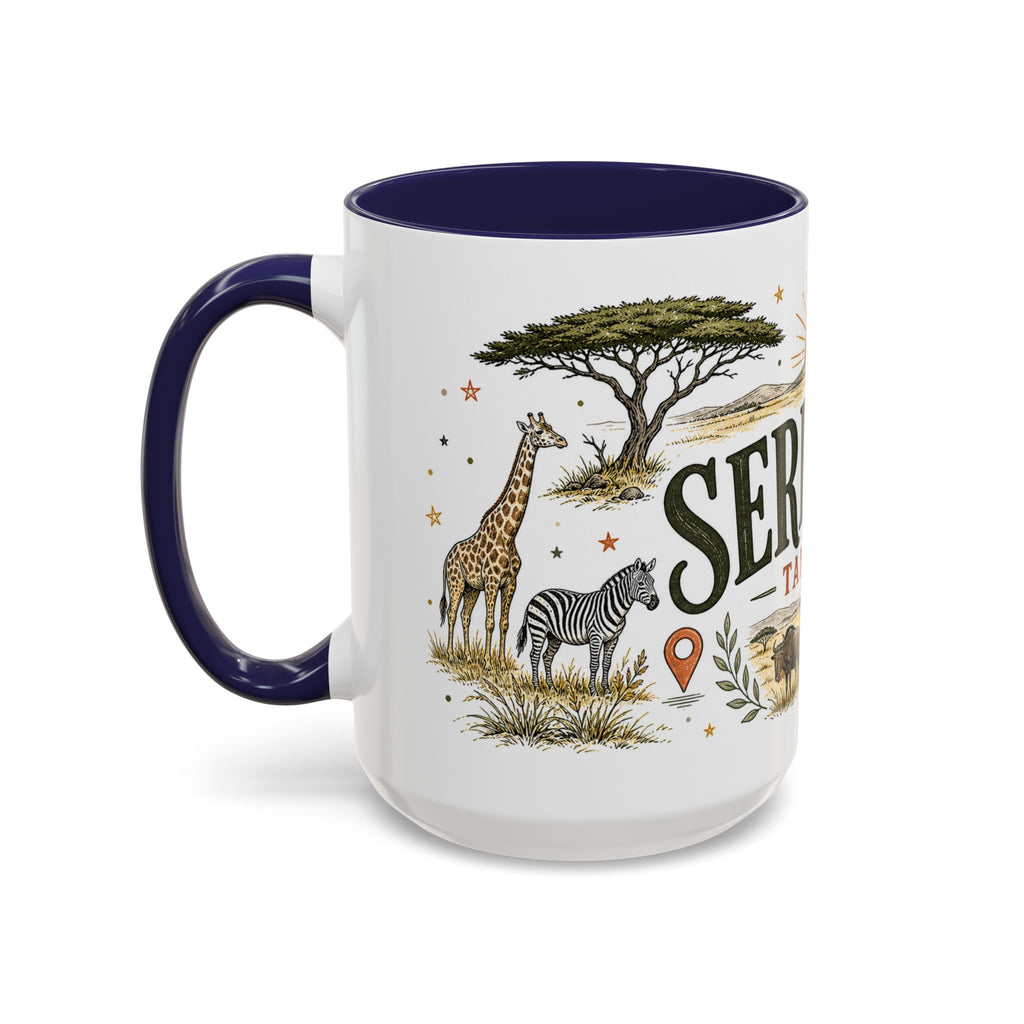 Serengeti Coffee Mug | Travel Destination Souvenir Gift | Accent Color Ceramic 11oz 15oz