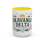 Okavango Delta Coffee Mug | Travel Destination Souvenir Gift | Accent Color Ceramic 11oz 15oz