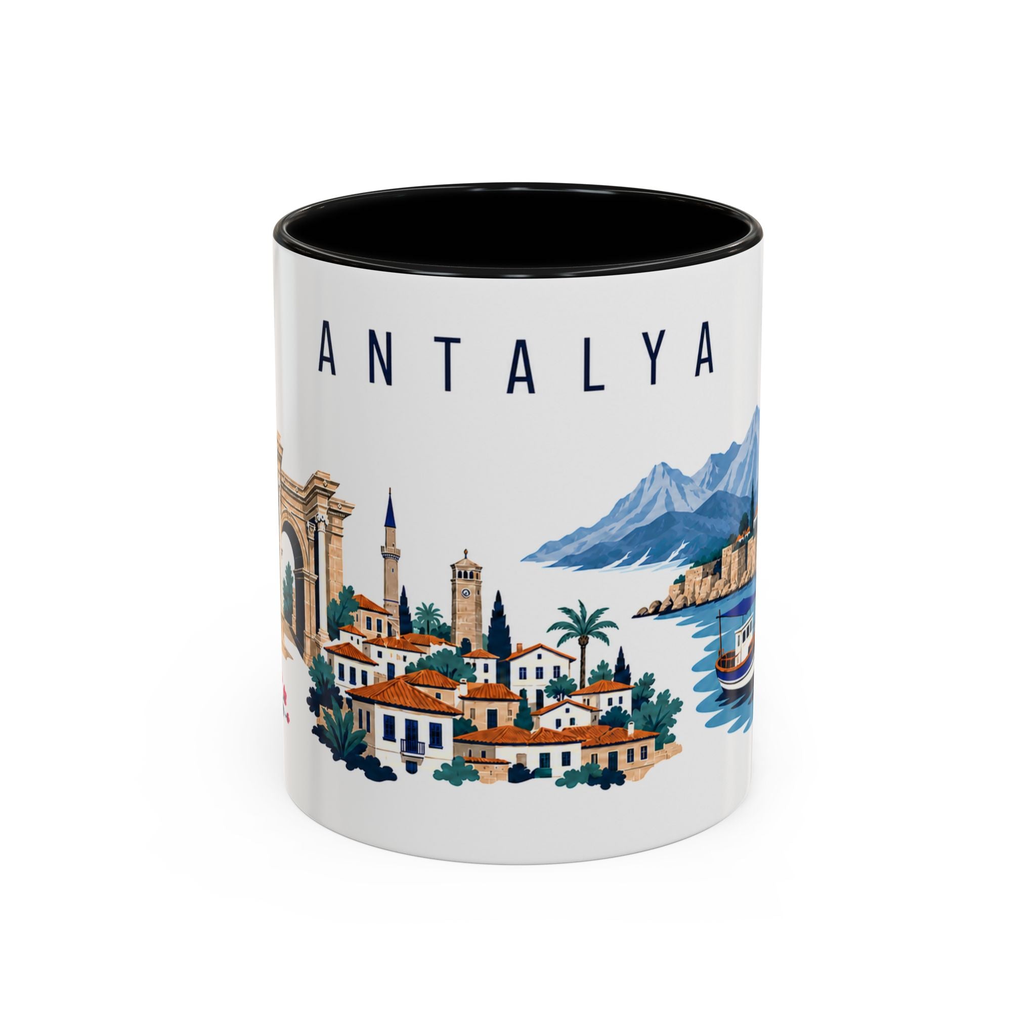 Antalya Coffee Mug | Turkey Travel Souvenir | Porcelain Decal City Gift | 11oz 15oz Accent Mug