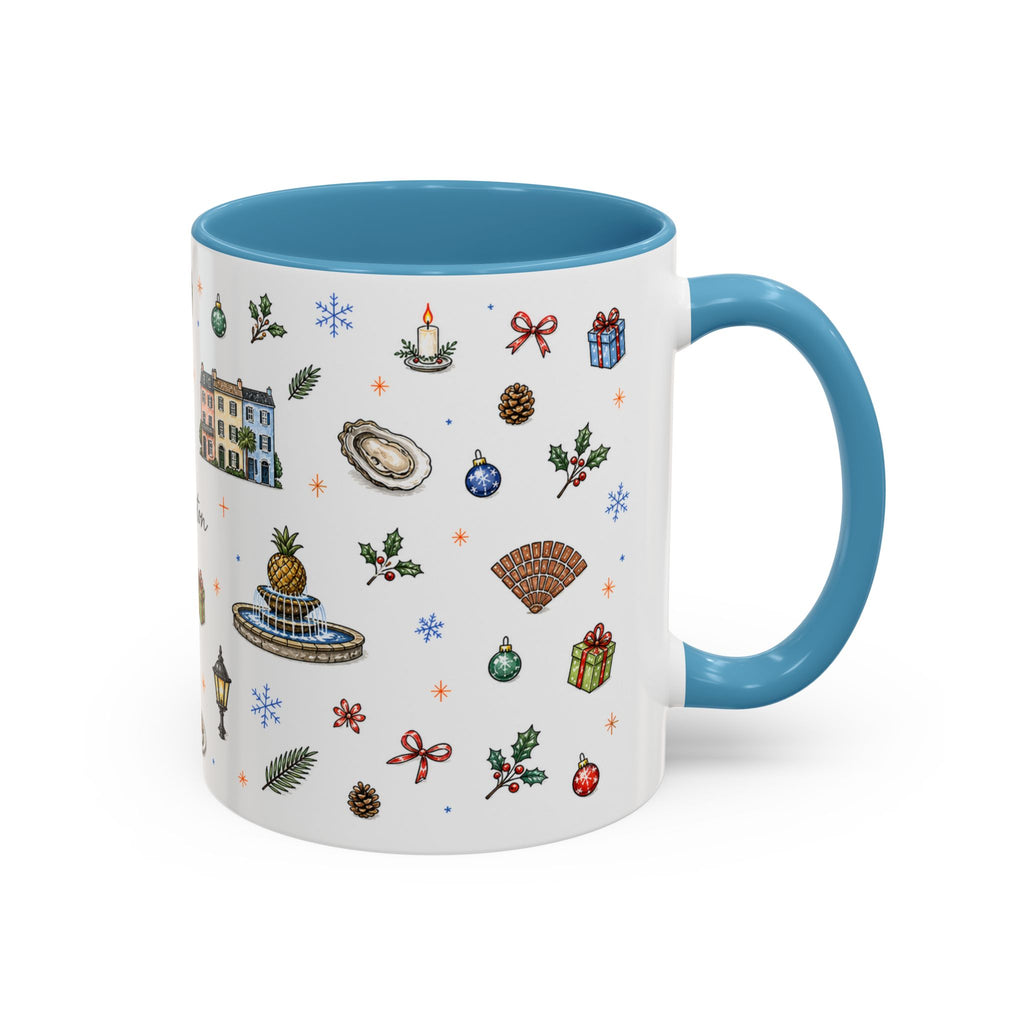 Charleston Christmas Mug | Watercolor City Souvenir, Holiday Travel Gift (11oz/15oz)