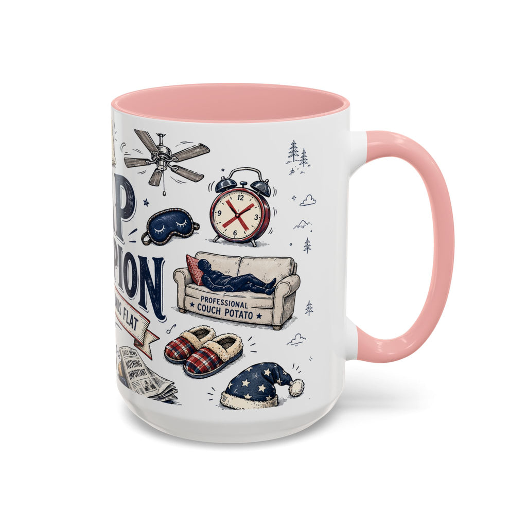 Nap Champion Coffee Mug | Father's Day Gift for Dad | Accent Color Ceramic 11oz 15oz