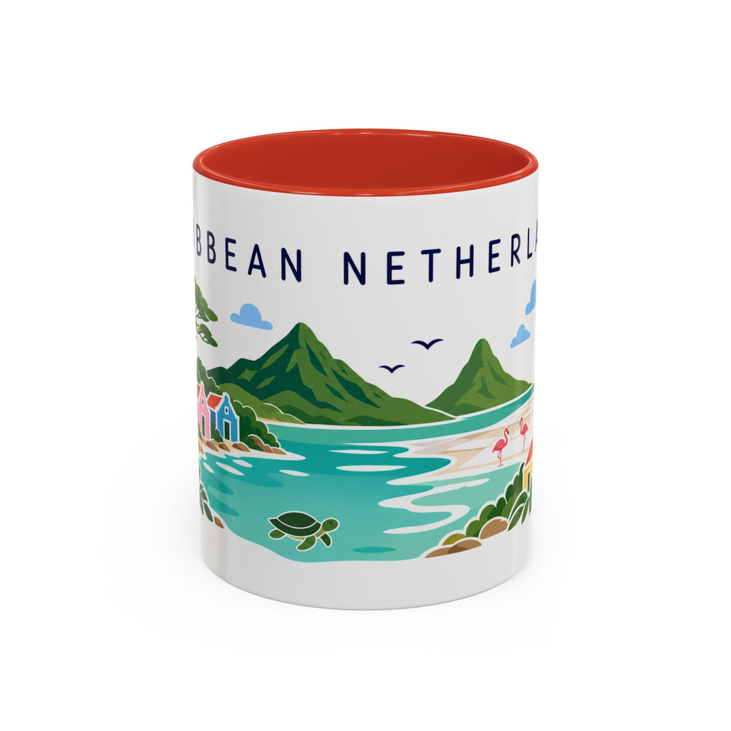 Caribbean Netherlands Coffee Mug | Travel Souvenir Accent Mug | Country Gift Ceramic Cup 11oz 15oz