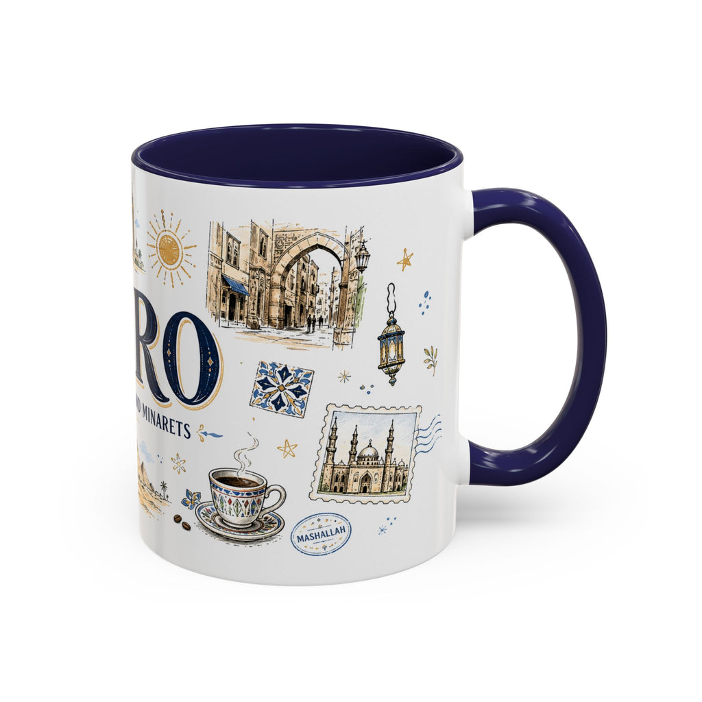 Cairo Coffee Mug | Egypt Souvenir Travel Gift | Accent Color Ceramic 11oz 15oz