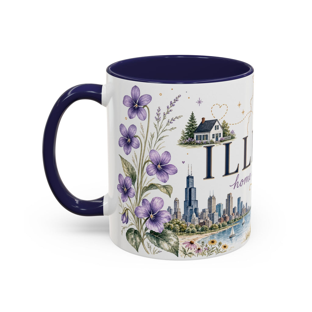 Illinois State Map Mug | Botanical Travel Sketch, Moving Away Gift (11oz 15oz)