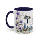 Illinois State Map Mug | Botanical Travel Sketch, Moving Away Gift (11oz 15oz)