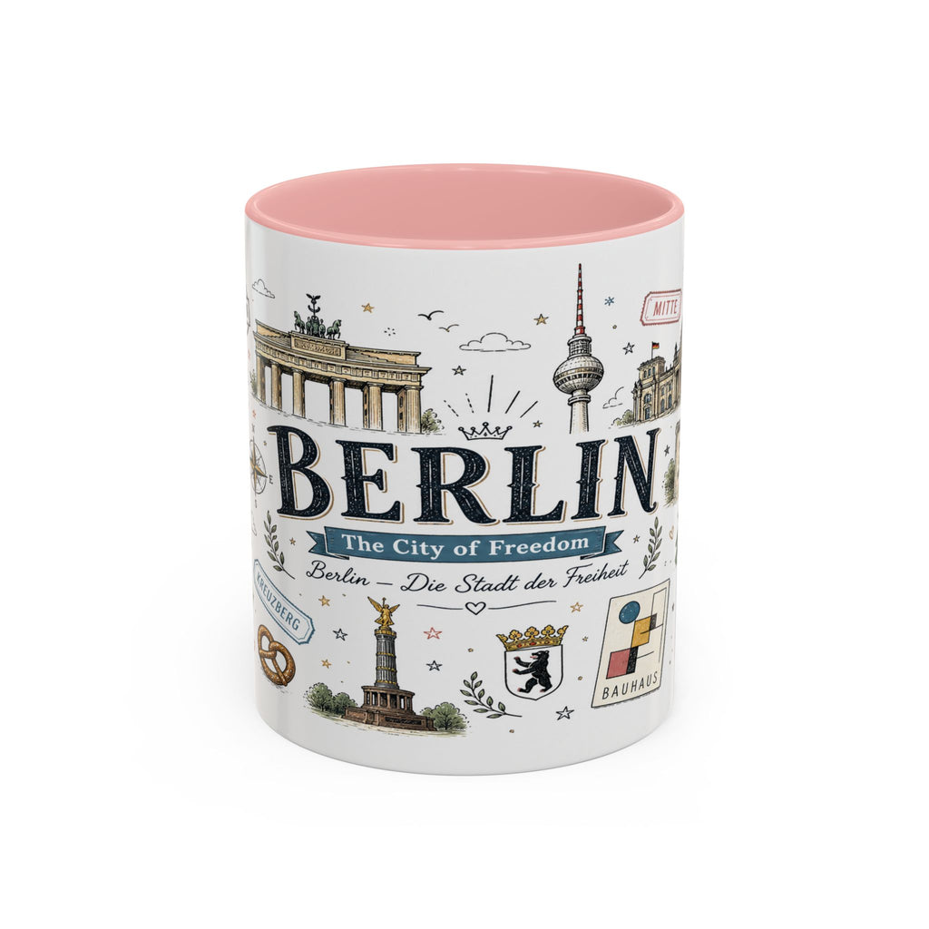 Berlin Coffee Mug | Germany Souvenir Travel Gift | Accent Color Ceramic 11oz 15oz