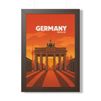 Berlin Germany Framed Poster | Vintage Travel Wall Art | Black Walnut White Frame | 16x24 20x30