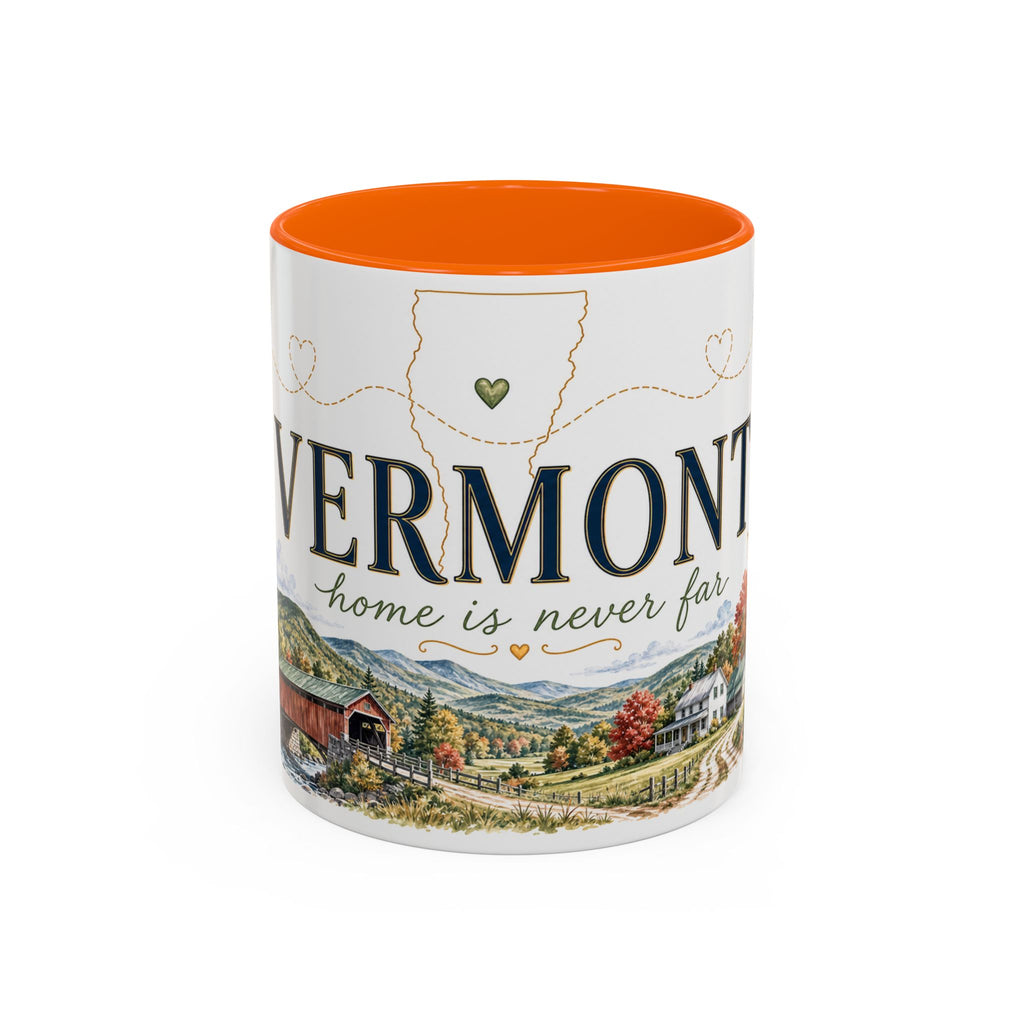 Vermont Home State Mug | Moving Away Gift | Long Distance Friendship Coffee Cup | 11oz 15oz Accent Mug