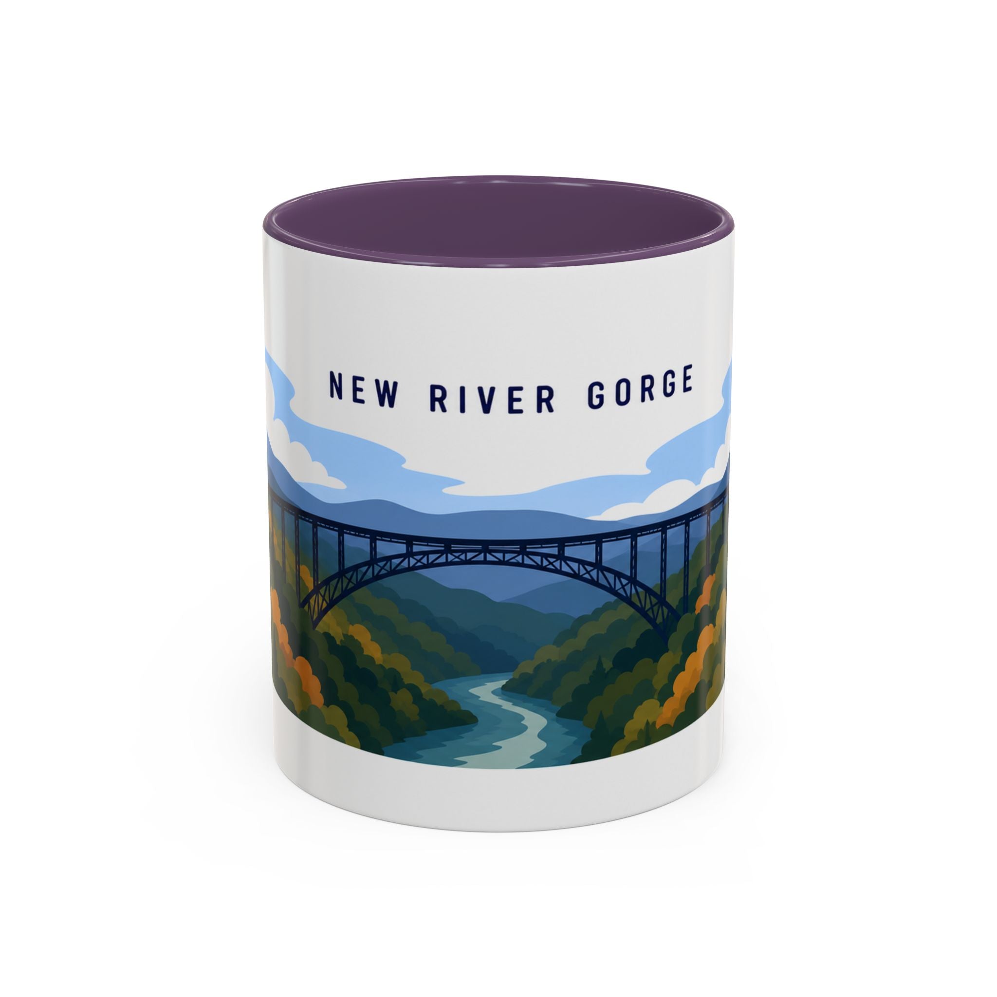New River Gorge National Park and Preserve Coffee Mug | Solid Color Block Park Souvenir | 11oz 15oz Accent Mug