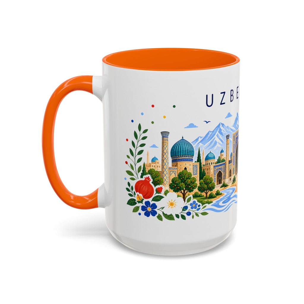 Uzbekistan Coffee Mug | Travel Souvenir Accent Mug | Place Gift Ceramic Cup 11oz 15oz