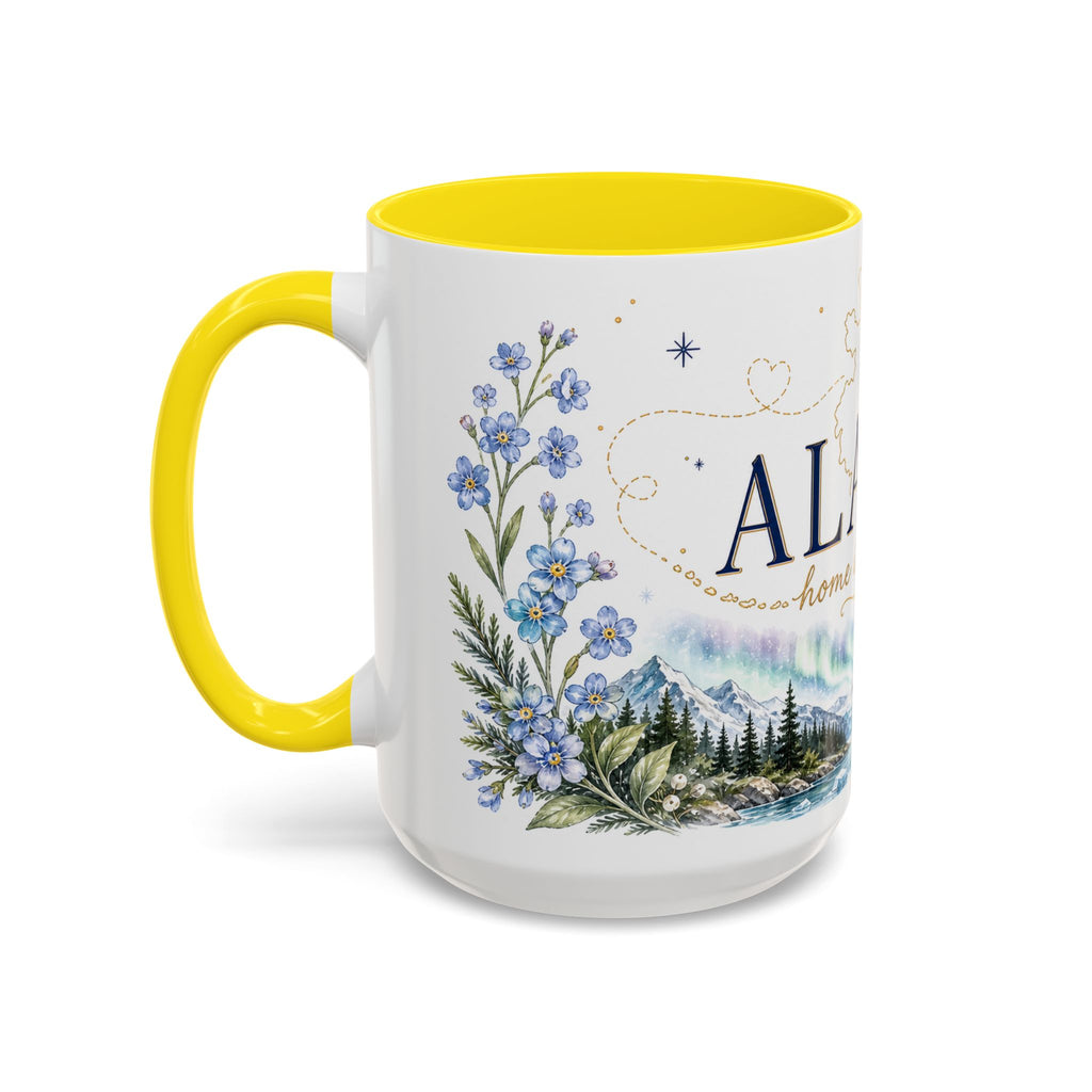 Alaska State Map Mug | Northern Lights, Mountains, Glaciers | Moving Away Gift