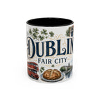 Dublin Coffee Mug | Ireland Travel Souvenir | Vintage Illustrated City Gift | 11 oz 15 oz Accent Mug