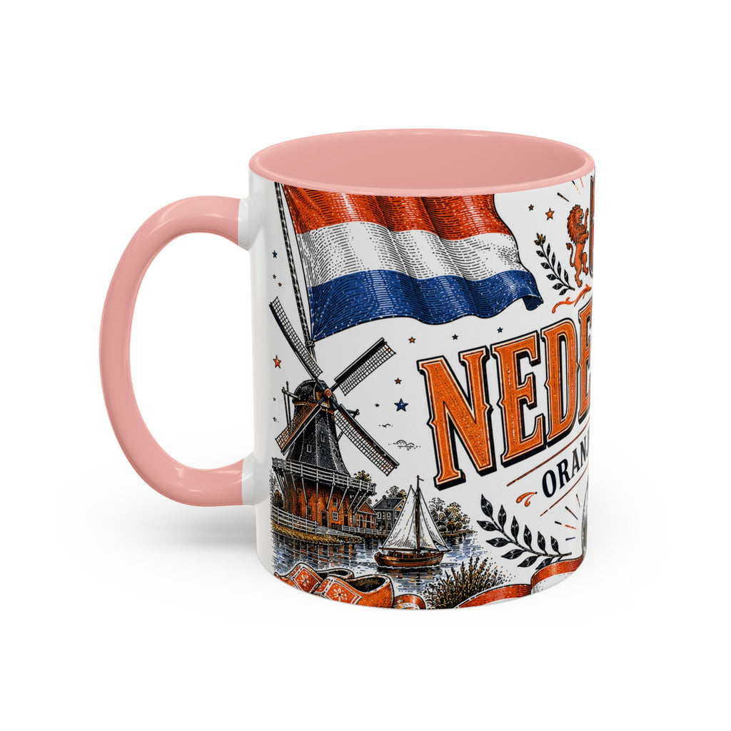 Netherlands Soccer Coffee Mug | World Cup Fan Gift | Accent Color Ceramic 11oz 15oz Match Day Cup