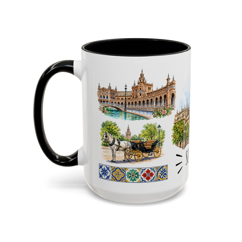 Seville Illustrated Travel Mug | City Souvenir Accent Coffee Mug | 11oz 15oz Ceramic Cup