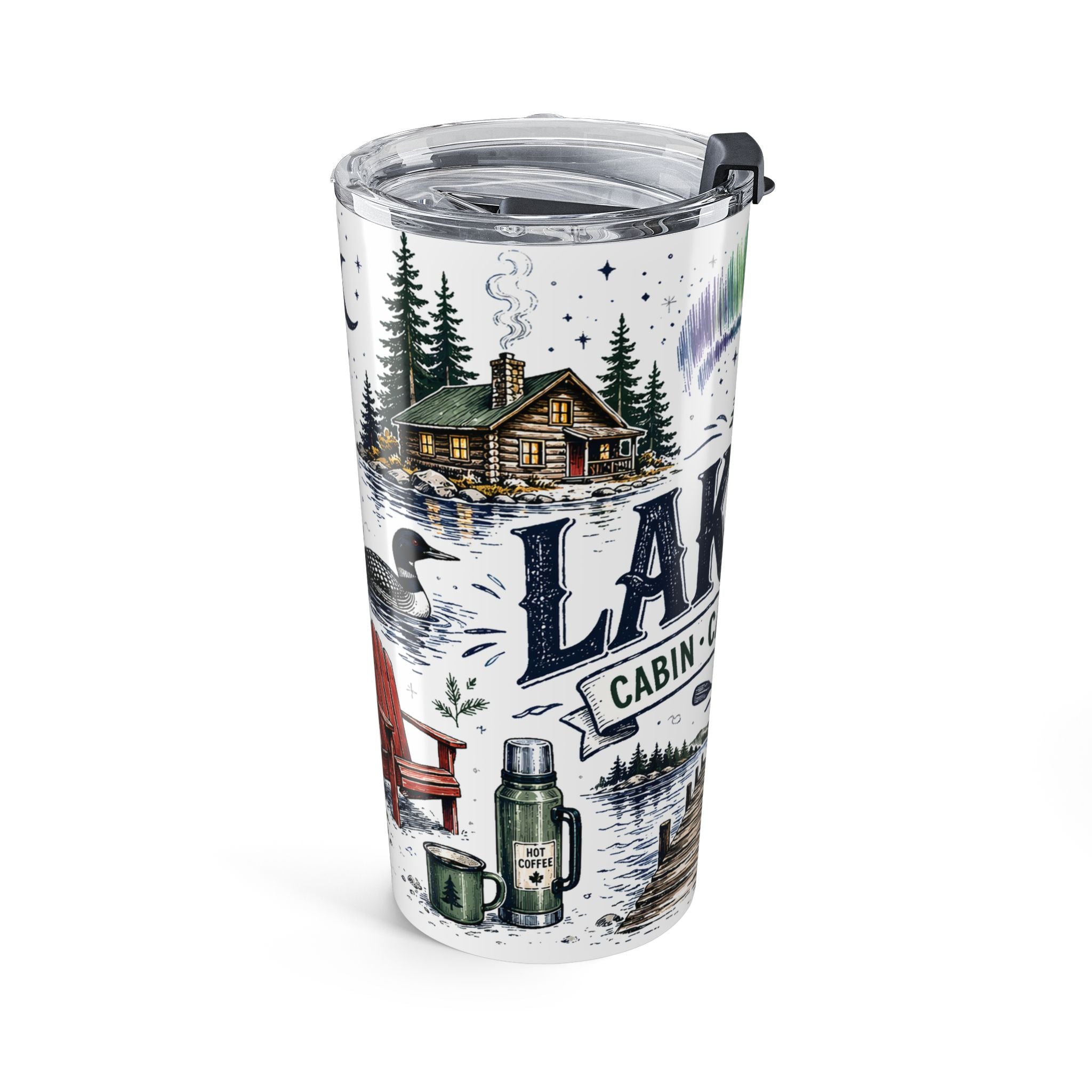 Cabin Country Lake Life 20oz Tumbler | Canada Cottage Gift | Insulated Stainless Steel Travel Cup