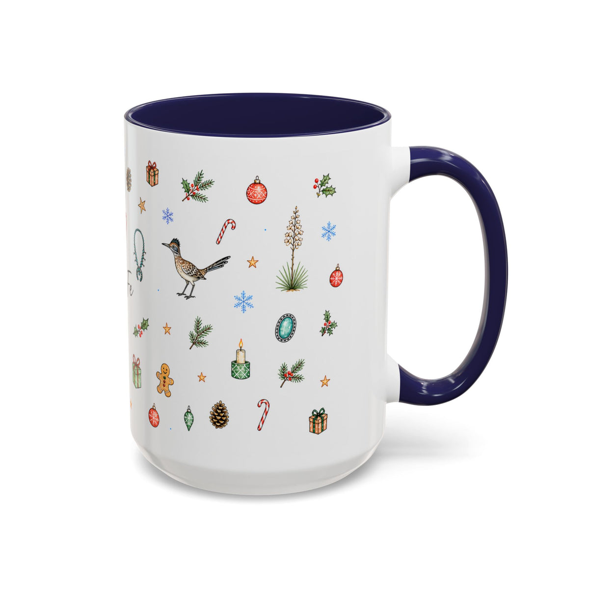 Santa Fe Christmas Mug | Watercolor City Souvenir | Ceramic Coffee Cup (11oz 15oz)