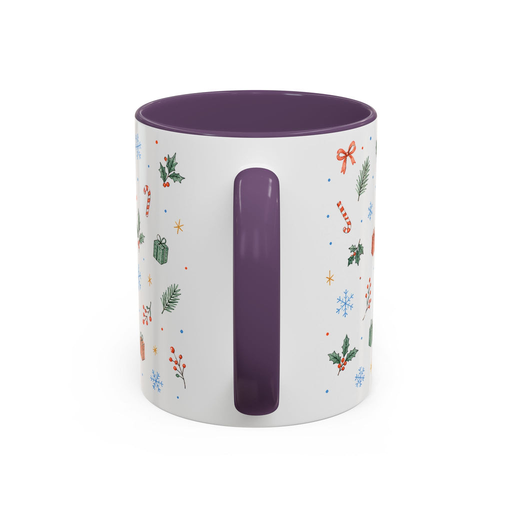 Christmas Candle Mug | Holly Wreath Watercolor Holiday Gift | Accent Cup 11oz 15oz