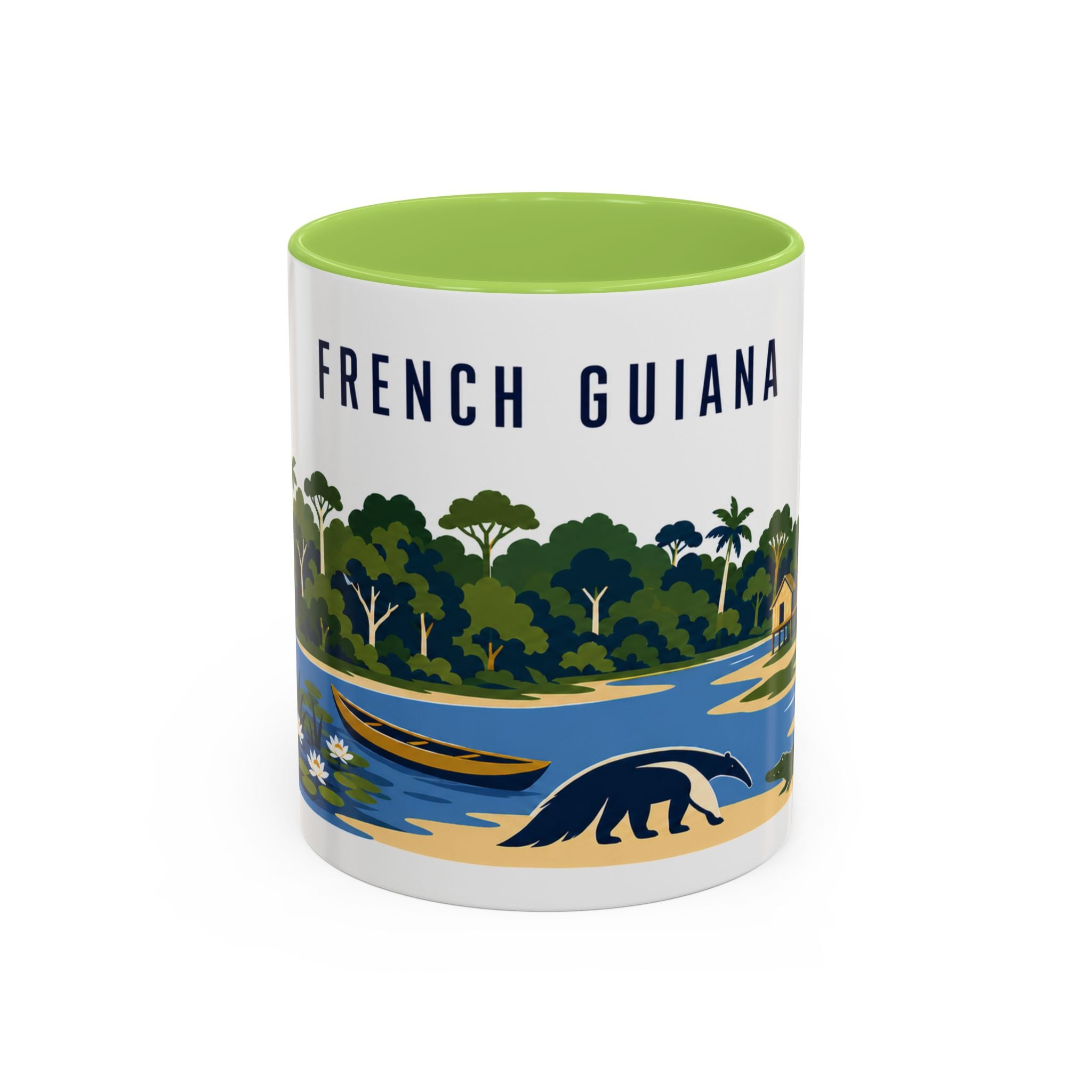 French Guiana Coffee Mug | Travel Souvenir Accent Mug | Country Gift Ceramic Cup 11oz 15oz
