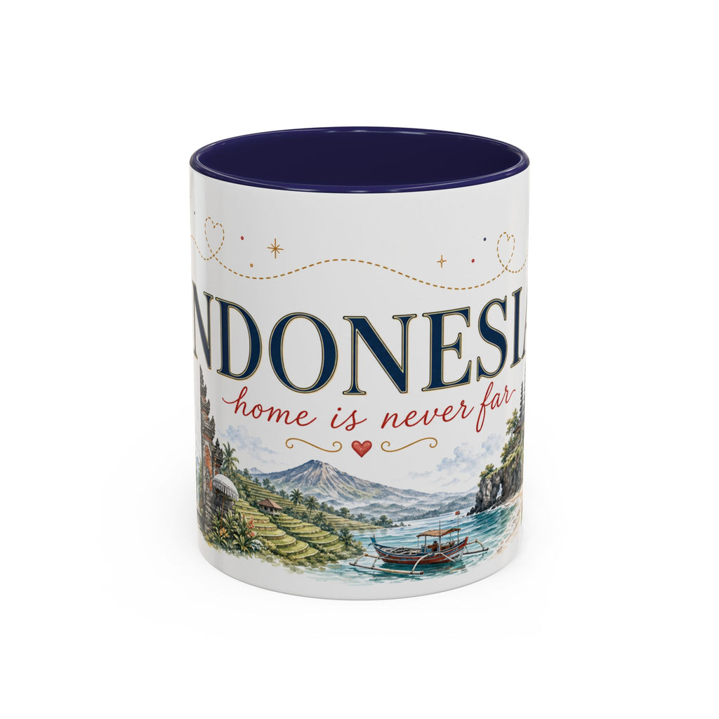 Indonesia Home Country Mug | Moving Away Gift | Long Distance Friendship | 11 oz 15 oz Accent Mug