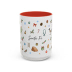Santa Fe Christmas Mug | Watercolor City Souvenir | Ceramic Coffee Cup (11oz 15oz)