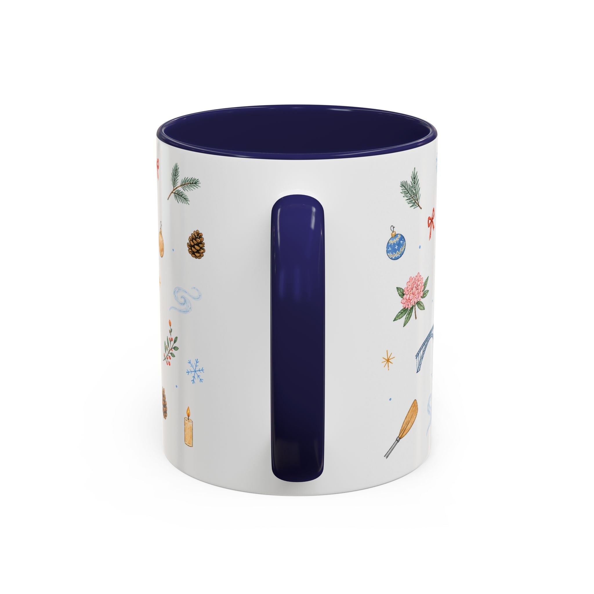 New River Gorge National Park Christmas Mug | Watercolor Travel Souvenir | Holiday Gift | Accent Ceramic Coffee Cup 11oz 15oz