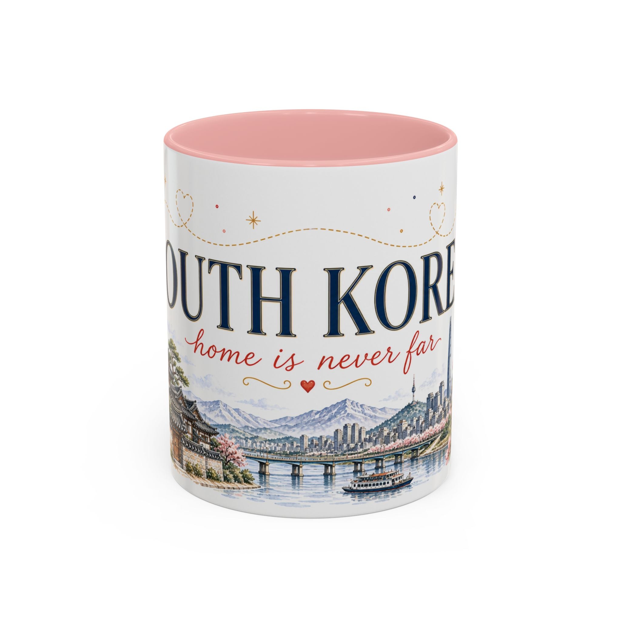 South Korea Home Country Mug | Moving Away Gift | Long Distance Friendship | 11 oz 15 oz Accent Mug